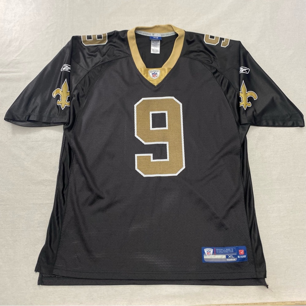 Reebok New Orleans Saints Drew Brees #9 Equipment On Field NFL Black Jersey XL